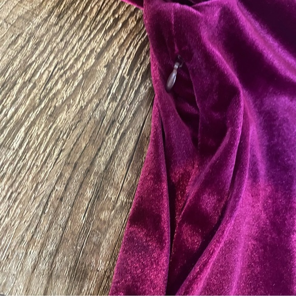 Lauren Ralph Lauren Dress Women 10 Purple Velvet Ruched Puff Sleeve Cocktail NEW - Picture 11 of 12